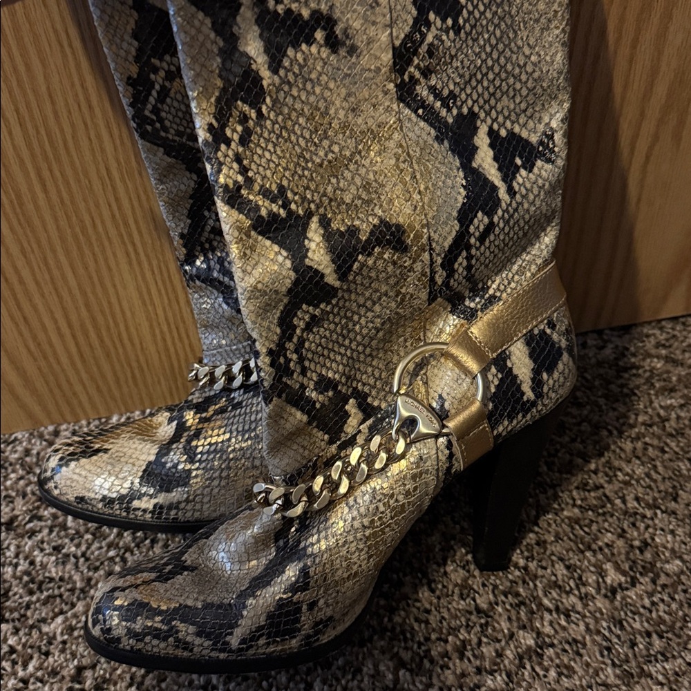 Michael Kors Snakeskin Patterned Heeled Boots